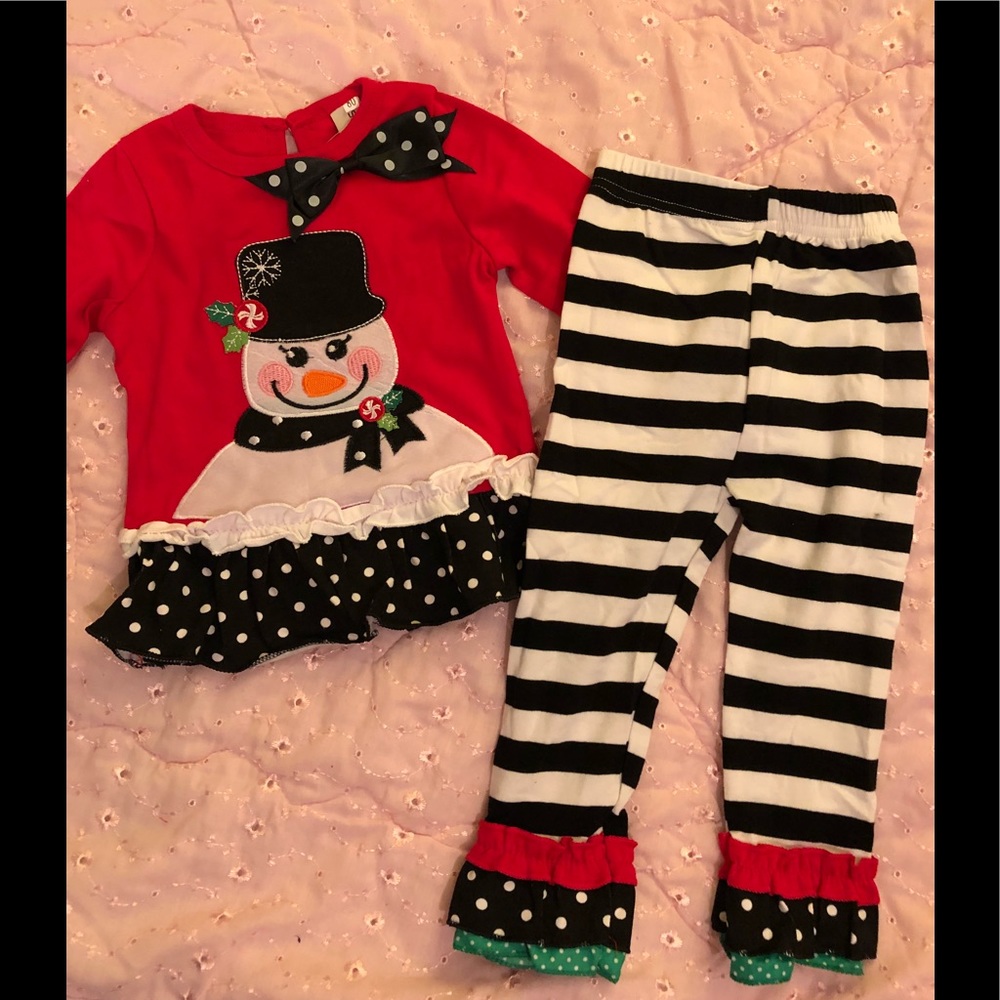 Boutique Winter Snowman Pants & Top 5/6 NEW - Picture 2 of 4